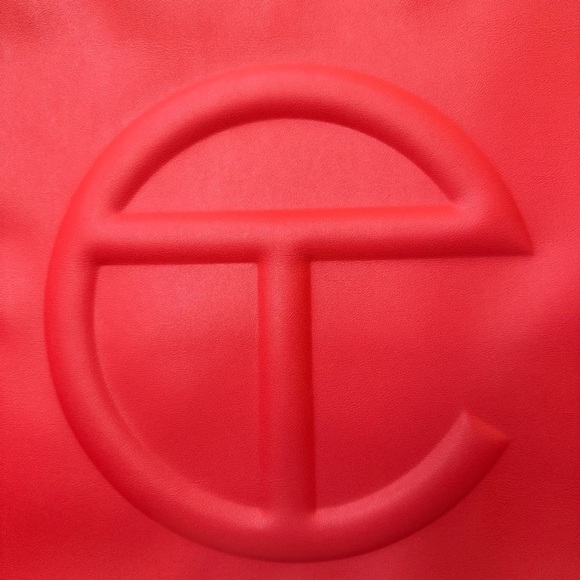 Telfar Large Shopping Bag Red Vegan Leather Tote - Picture 10 of 14